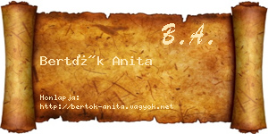 Bertók Anita névjegykártya