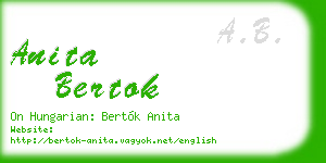 anita bertok business card