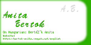 anita bertok business card